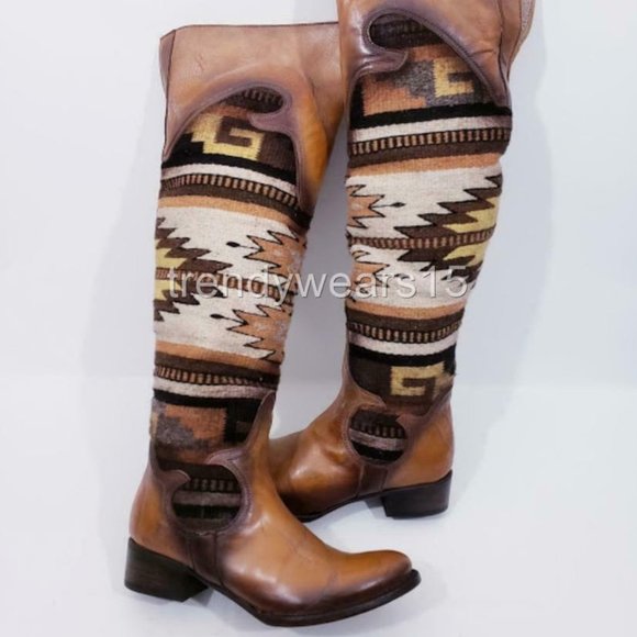 LAST PAIR! FREEBIRD BY STEVEN SUN COGNAC BOOTS - Picture 3 of 8